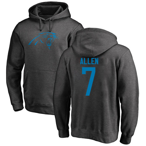 Carolina Panthers Men Ash Kyle Allen One Color NFL Football 7 Pullover Hoodie Sweatshirts